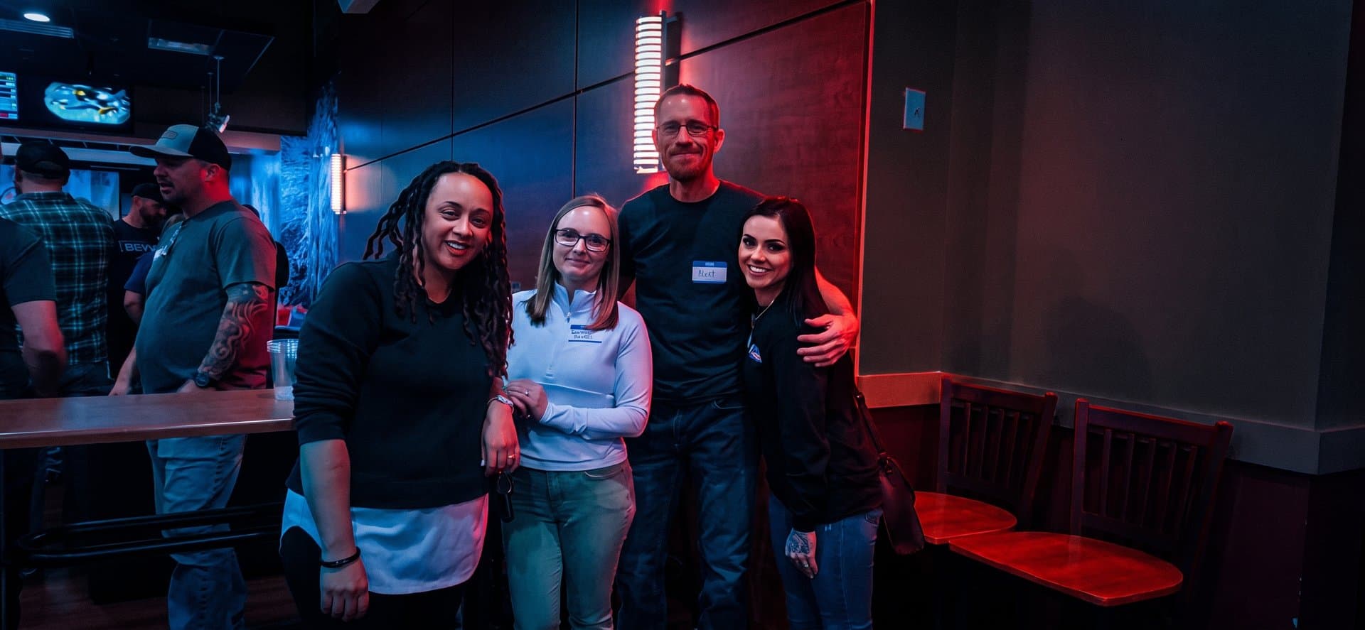 Roofing Academy team members and members together at a meet and greet.