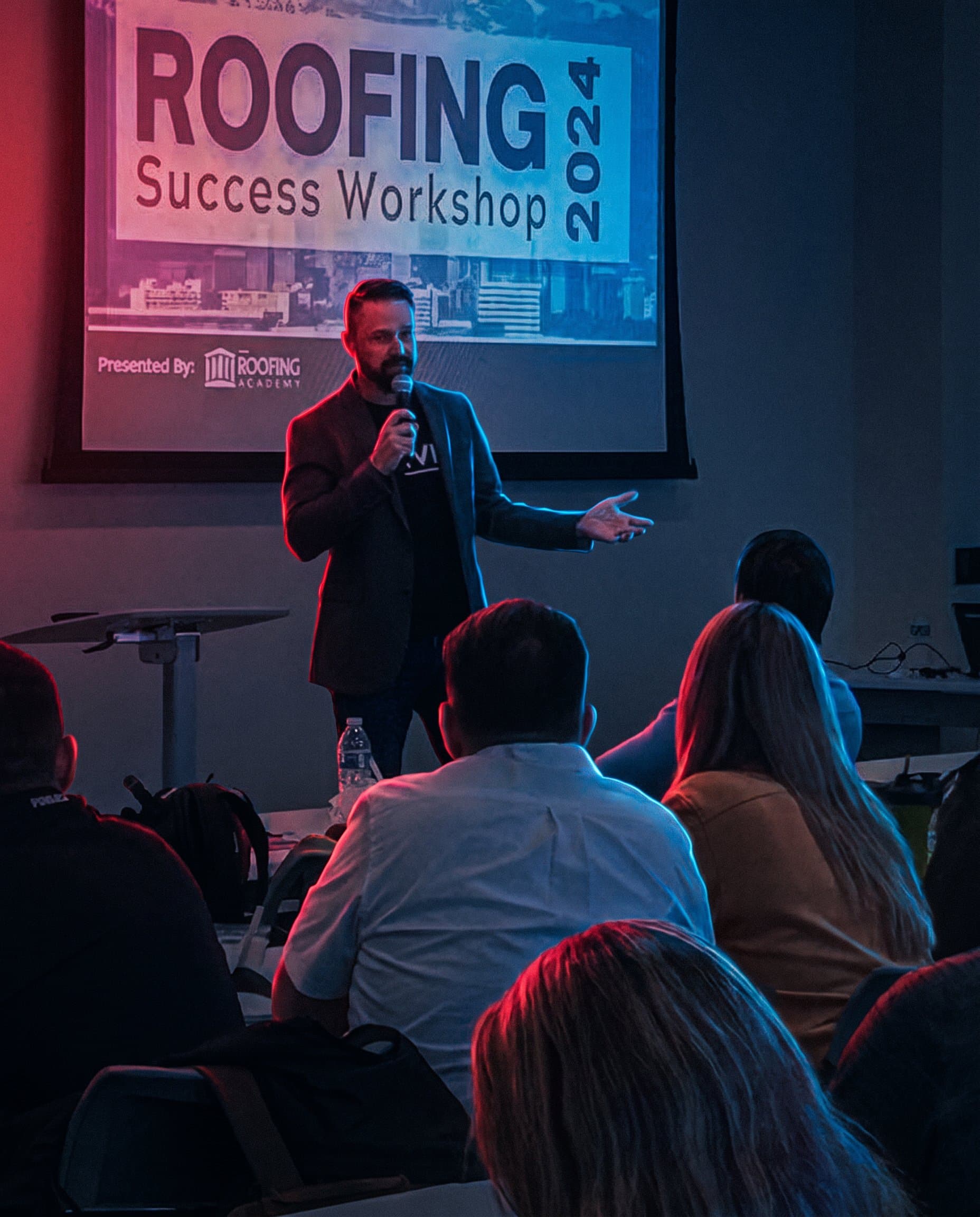 Randy Brothers presenting at The Roofing Academy's Roofing Success Workshop