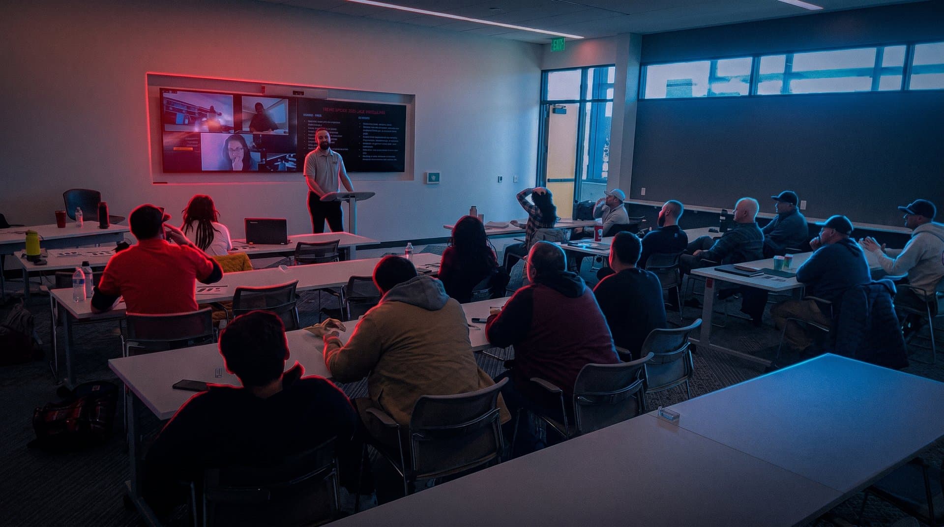 Roofing company owners in a Roofing Academy workshop